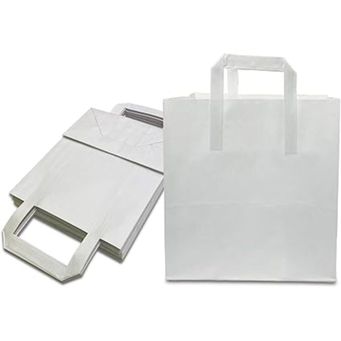 White SOS Paper Bags Flat Go Packaging Products
